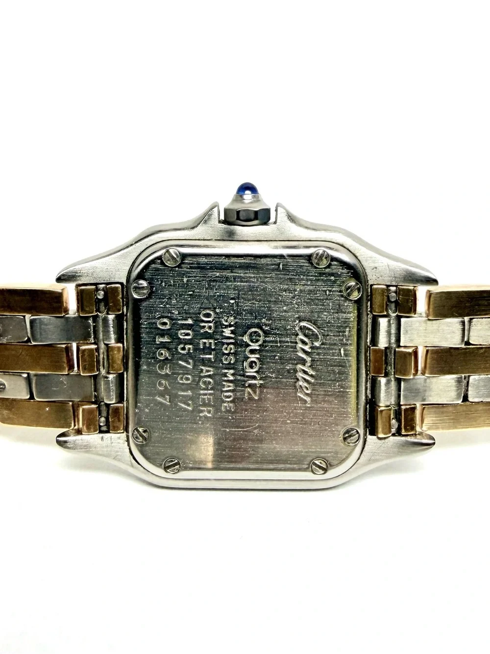 CARTIER PANTHERE 23mm Quartz 3 Row Gold Watch Cream Dial